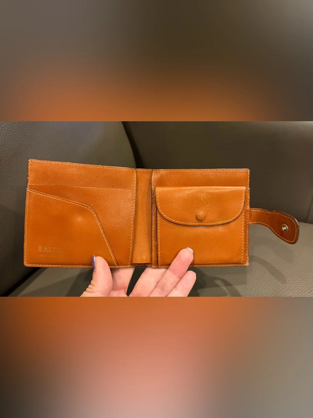 BALLY Vintage Logo Canvas & Leather Bi-Fold Wallet Made in Italy